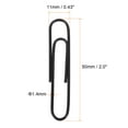 thumbnail image 2 of Uxcell Paper Clips 2 Inch Vinyl Coated with Box for Office Home Black Count 200, 2 of 6