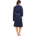 thumbnail image 7 of Notus Shawl Collar Bathrobe for Women Soft Spa Nightgowns 100% Cotton Terry robes for men - Towel Bathrobe Unisex Terry Cloth Bathrobe, Soft Shower Spa Robe Blue Collar Navy S, 7 of 7