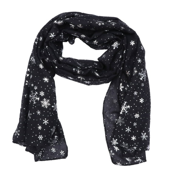BESTYASH Christmas Decor Black Snowflake Shawl Wrap 1Pc