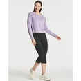 thumbnail image 5 of Real Essentials 4 Pack: Women's Dry-Fit Long Sleeve Petal Back Crop Top - Athletic Cropped Tee (Available in Plus Size), 5 of 6