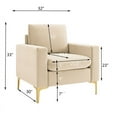 thumbnail image 5 of FOA Micheline 32 inch Wide Modern Velvet Accent Chair in Beige, 5 of 8