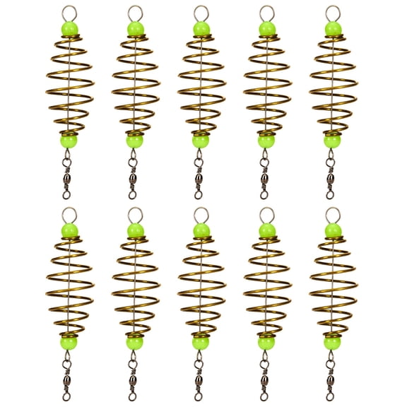 10 Pack Spring Fishing Bait Holder Feeder, Spiral Coil Carp Bait Cage Lure Dispenser, Inline Method Feeder for Carp Coarse Freshwater Fishing