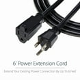 thumbnail image 2 of OPAL- 6Ft Black Power Extension Cord Nema 5 15R To Nema 5 15P 16Awg Ac Cable, 2 of 5