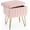 Pink, variant on LEIYY Vanity Stool Chair with Storage, Ottoman Faux Fur Soft Padded Makeup Footstools Seat with 4 Metal Legs Anti-Slip Adjustable Feet for Home Entryway Bedroom,Grey