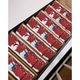 thumbnail image 3 of Merry Christmas Stair Treads for Wooden Steps Indoor Runner Rug Carpet, Xmas Snowman Snowflake Winter Holiday 15 Pieces Peel and Stick Staircase Step Treads Covers Washable Throw Door Mats, 30"x8", 3 of 7