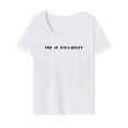 thumbnail image 2 of Camiseta para mujer de verano Tops disfraz cuello redondo camisa para ir de compras trabajo mochilero XL, 2 of 8