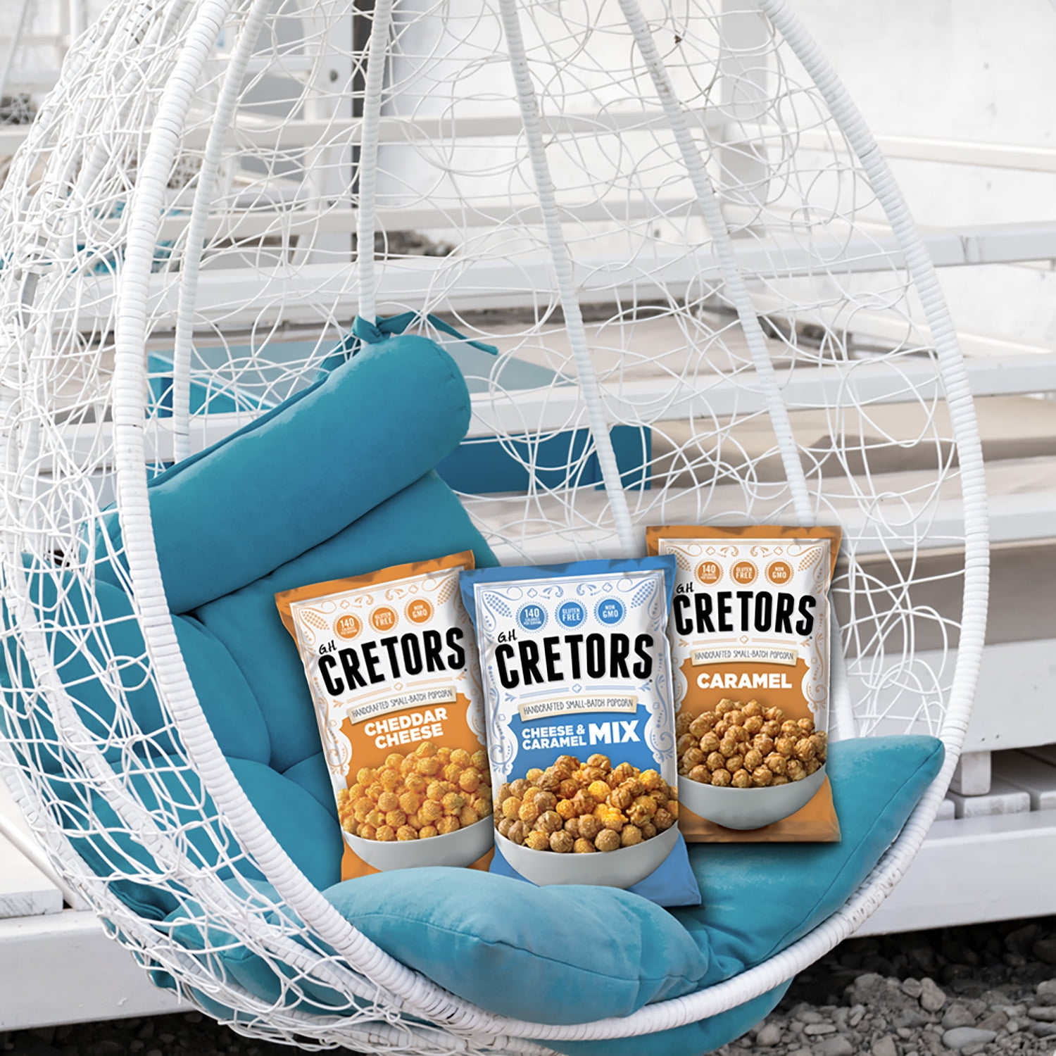 G.H. Cretors Handcrafted Small-Batch Cheese & Caramel Popcorn Mix, 7.5 oz, Gluten-Free Snack
