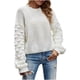 thumbnail image 1 of Blusa de suéter de punto de moda de manga larga con cuello redondo para mujer Fridja  ghj987+3737, 1 of 8