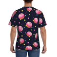 thumbnail image 3 of Bixox Men's Cartoon Donut Planets Printed Short Sleeve Skinny Athletic T-Shirt, 3 of 6