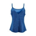 thumbnail image 4 of MESSUEN Camisole Tops for Women Sequin Top V-neck Camisole Womens Glitter Strappy Tank Tops Ladies Sexy Swing Vest Clubwear Casual Tops for Women Womens Basic Tops Dark Blue L, 4 of 7