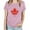 Pink, variant on WREESH Casual Summer Fashion Women's Canada Day Maple Leaf Print Short Sleeve T-Shirt White