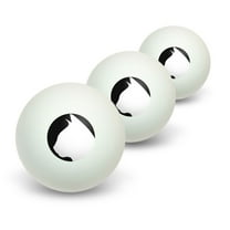 Cat Silhouette Novelty Table Tennis Ping Pong Ball 3 Pack