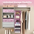 thumbnail image 4 of GRANNY SAYS Hanging Closet Organizers and Storage, 6 Shelves Closet Hanging Organizer with 6 Side Pockets, 5 Drawer Storage Organizer, Portable Hanging Shelves for Baby Closet, Pink Shelf, 4 of 5