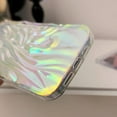 thumbnail image 5 of Compatible with iPhone Case,Colorful Laser Holographic Curly Wave Water Ripple Shape Drop Protection Clear Soft Shockproof Cover Phone Case (White,iPhone 13), 5 of 5