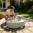 thumbnail image 4 of LOWLHOME Foldable Play Ball Pool For Pet, Hard Plastic Kiddie Pool for Dogs, Portable Pool for Backyard Summer, Pet Swimming Pool Portable Wash Basin For Puppy Outdoor Water Play (Gray), 4 of 7