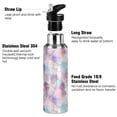 thumbnail image 3 of Yayeee 20oz Insulated Water Bottle Double Wall Stainless Steel with Flip Straw Lid, Watercolor Marble Pattern, 3 of 7