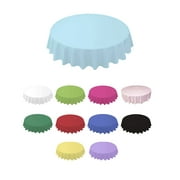 Funie 84 Inch Round Tablecloth Simple Disposable PE Waterproof Thicker Table Cover Fabric for Home