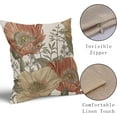 thumbnail image 4 of Vintage Flower Throw Pillow Covers 18x18 Brown Rust Colored Floral Botanical Pattern Decorative Pillows Outdoor Linen Farmhouse Cushion Case Country Pillowcase for Sofa Bed Room Decor Set of 2, 4 of 6