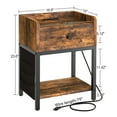 thumbnail image 6 of FABATO End Table and Nightstand with Charging Station, Rustic Brown, 6 of 8