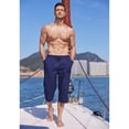 thumbnail image 2 of COOFANDY Men's Linen Capris Pants Below Knee Regular Fit 3/4 Pants Casual Drawstring Lightweight Beach Yoga Pants with Pockets, 2 of 9