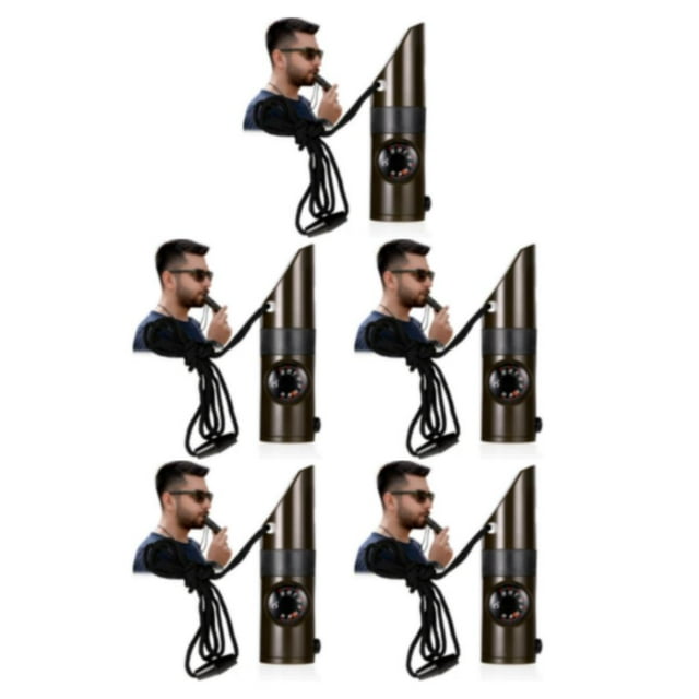 Youkk Vert Assez Fort pour Être Entendu Distance 7 en 1 Sifflet Multifonction Compact Sifflets de Survie Ensemble de 5