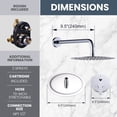 thumbnail image 2 of Wowow 9-Spray Patterns with 1.8 GPM 10 in. Wall Mount Rain Fixed Shower Heads in 10 in. Polished Chrome, 2 of 4