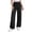 Black, variant on Kttectoa Women's Pants Knitted High Waist Straight Leg Pants Fashionable Contrasting Hem Loose Casual Lounge