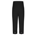 thumbnail image 4 of BLVB Plus Size Capris Leggings for Women Stretch High Waist Lace Trim Leggings Summer Tights Yoga Pants, 4 of 6