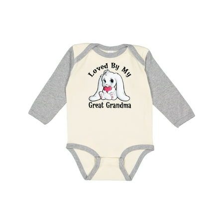 

Inktastic Loved By My Great Grandma Bunny Rabbit Gift Baby Boy or Baby Girl Long Sleeve Bodysuit