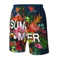 thumbnail image 6 of Uemuo Summer Birds and Flowers Pattern Men's Swim Trunks Hawaiian Beach Bathing Suit Swimsuits Beach Quick-Dry Shorts with Pockets-3X-Large, 6 of 9