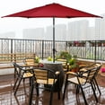 thumbnail image 1 of Costway 10FT Patio Umbrella 6 Ribs Market Steel Tilt W/ Crank Outdoor Garden Burgundy, 1 of 10