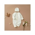 thumbnail image 5 of Qtinghua Newborn Baby Girl Boy Winter Clothes Long Sleeve Knit Sweater Romper Jumpsuit with Hat Outfits White 3-6 Months, 5 of 9