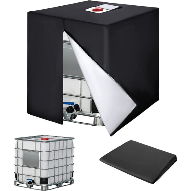 Cubierta para tanque IBC de 1000 l, tapa de tanque de agua 420D, cubierta de protección anti-UV para tanque, cubierta de tanque IBC con cremallera, 120 x 1