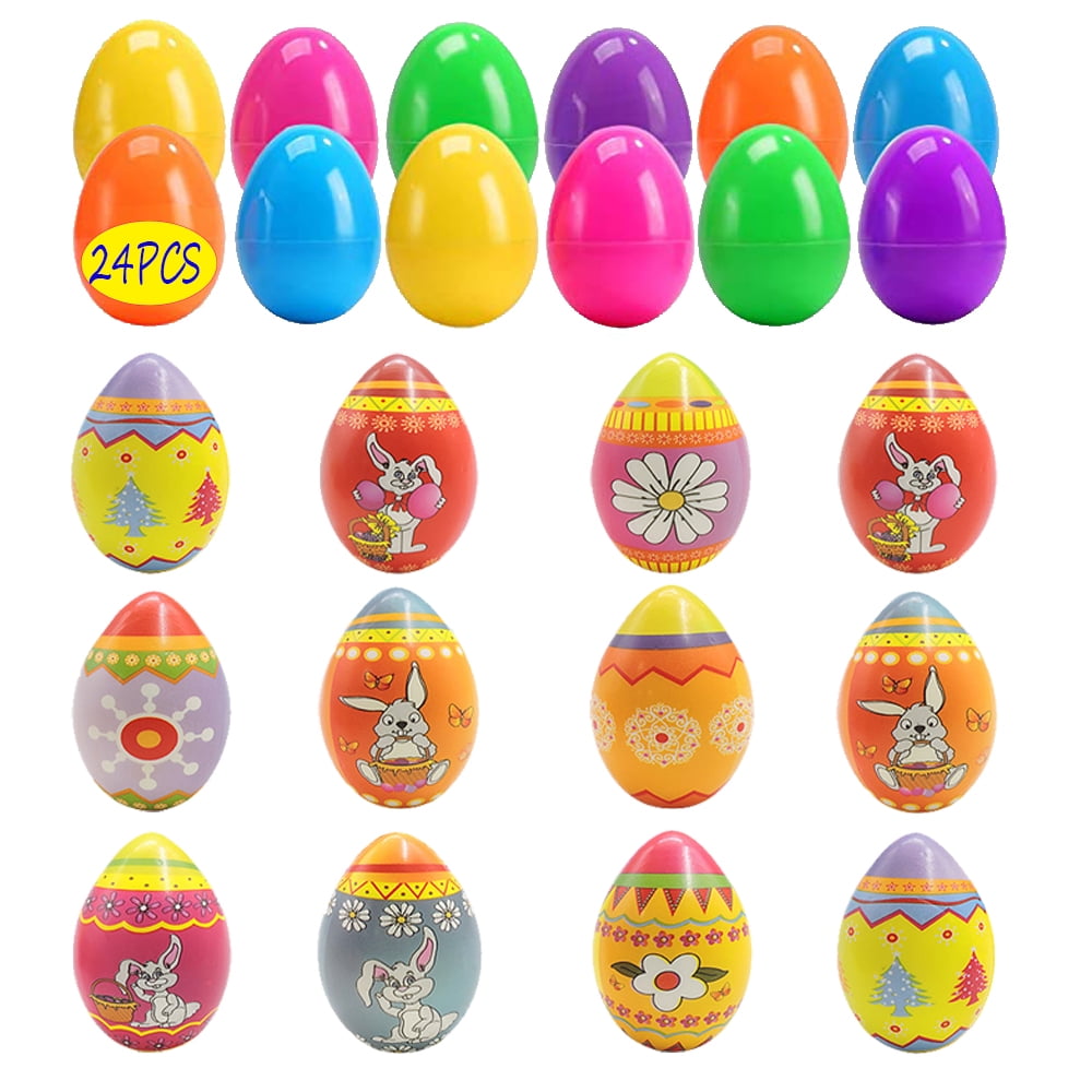 Autrucker Jumbo Fillable Easter Eggs Colorful Bright Plastic Easter