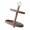 brown, variant on Two Tray Display Stand with Wooden Bead Trim and Top Handle, Round Farmhouse for Vanity and Entryway Decor