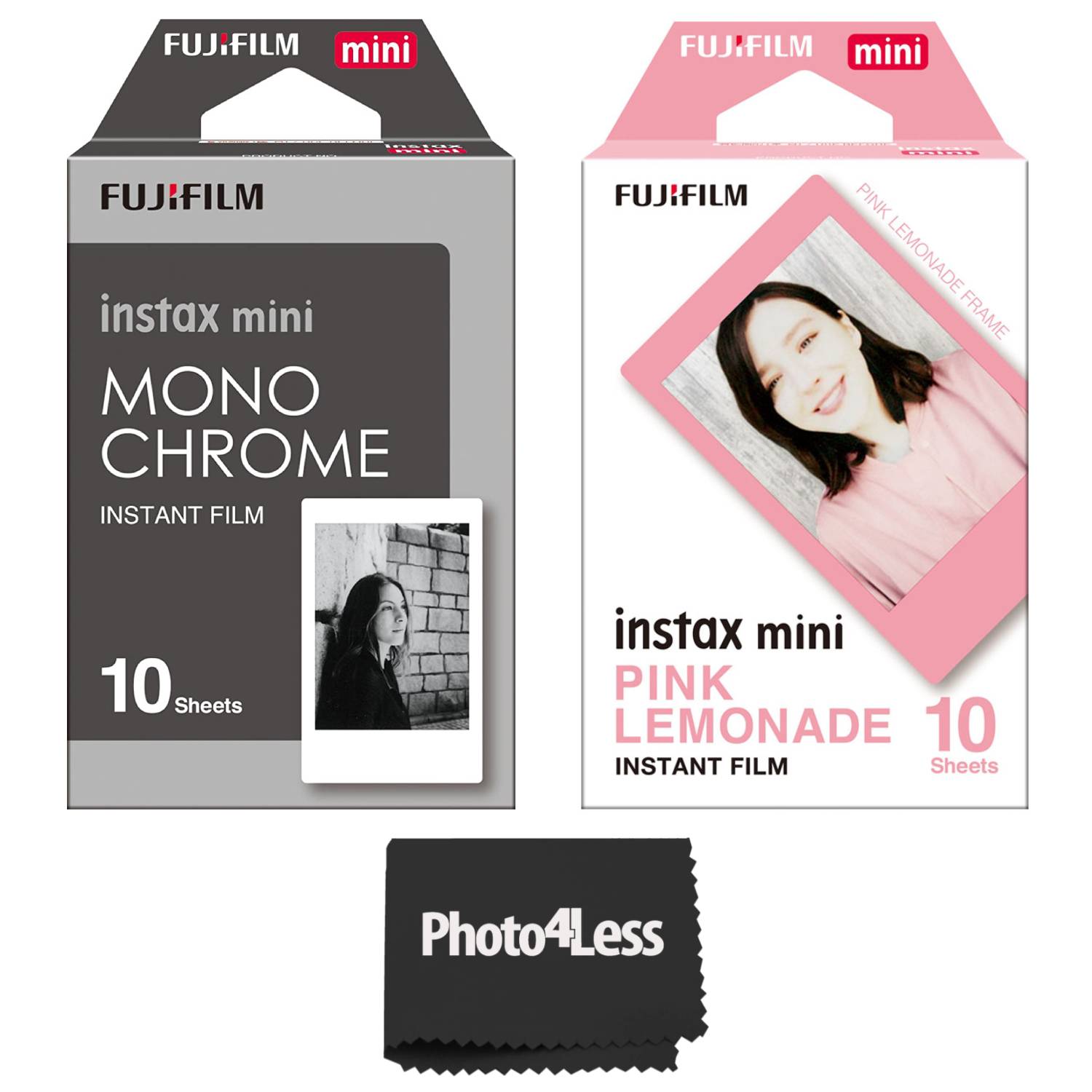 Fujifilm Instax Mini Pink Lemonade Instant Film, 10 Sheets + Fujifilm