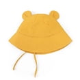 thumbnail image 6 of BRGZLK Baby Boys Girls Cotton Sun Hat Summer 2026 Solid Color Cute Ears Breathable Bucket Hat UV Protection Tie-Back Beach Cap Orange 1-2T, 6 of 6