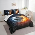 thumbnail image 3 of Castle Fairy Soccer Print Bedding Comforter Set 7 Pieces for Boys Girls,Sport Ball Gamer Full Bedding Set Lightweight,Abstract Gradient Lightning Fitted Sheet Flat Sheet,Lightweight Room Decor, 3 of 8
