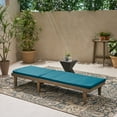 thumbnail image 3 of Maddison Outdoor Acacia Wood Chaise Lounge and Cushion Set, Gray and Blue, 3 of 9