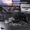 thumbnail image 3 of ATTACK SHARK CM05 Glass Gaming Mouse Pad,17.7x15.7  in Tempered Glass Hard Large Mouse Mat with Nano-Textured Surface, Non-Slip PU Leather Base,9H Scratch Resistant for FPS &PC Gaming Black Wave, 3 of 8