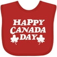 thumbnail image 3 of Inktastic Happy Canada Day with Distressed Maple Leaves Boys or Girls Baby Bib, 3 of 4