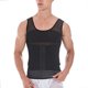 thumbnail image 2 of Camisa de compresión ajustada Color puro Gancho Ojo Nylon Hombres Camisa de compresión corporal para adelgazar Negro L, 2 of 8