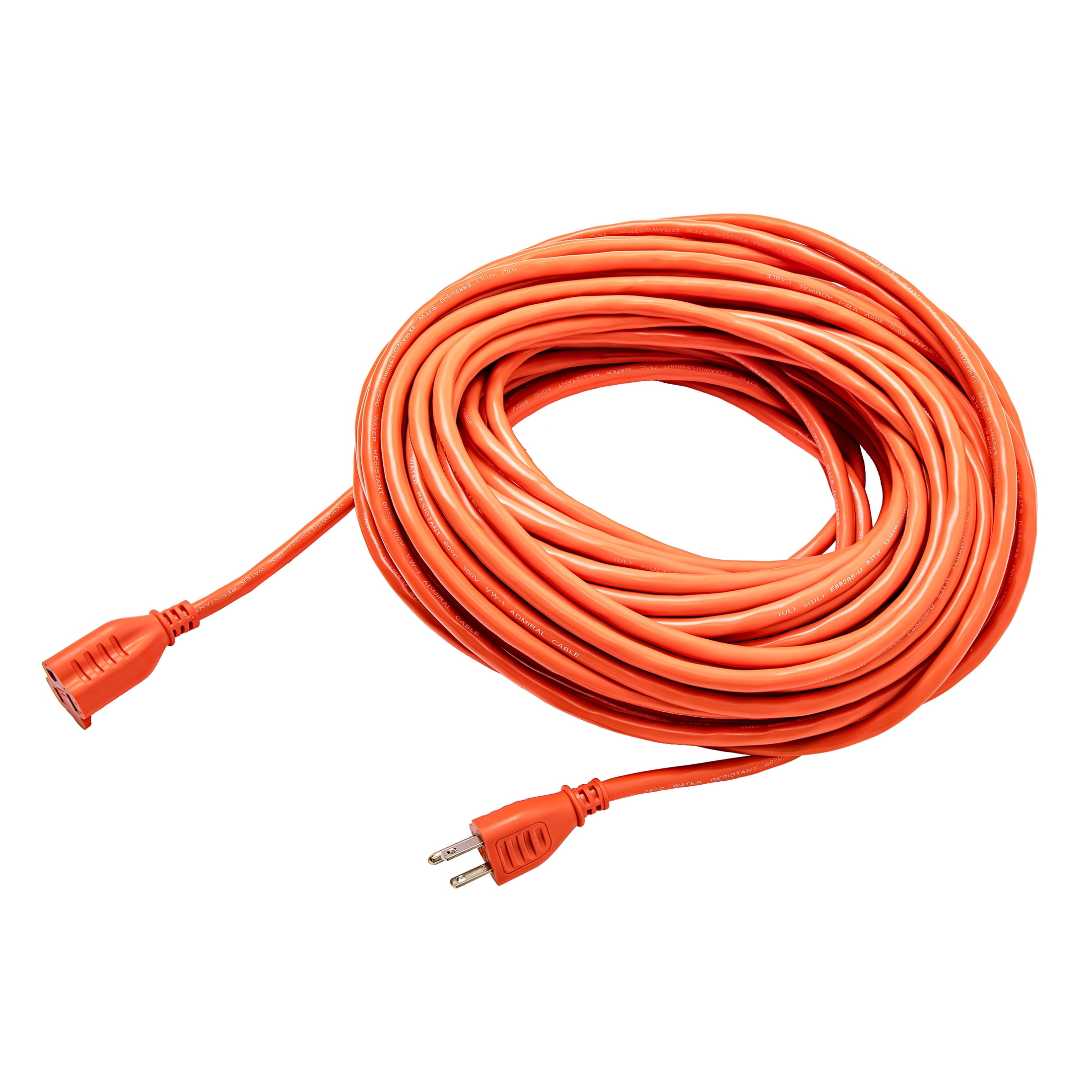 Hyper Tough 16AWGX3C 100ft Indoor and Outdoor Light Duty Orange Vinyl Extension Cord