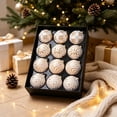 thumbnail image 4 of 12 Pack Vintage Christmas Ornaments, 8Cm Embossed Gold Shatterproof Baubles, Antique Style Hanging Tree Decor Balls for Xmas Holiday Display, White, 4 of 6
