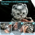 thumbnail image 5 of 2 Pcs Cat Muzzle for Grooming Breathable Kitten Anti Bite Hood with 4 Silicone Paw Cover Transparent Cat Head Cover for Bathing Nail Trimming, 5 of 11
