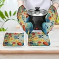 thumbnail image 6 of Watercolor Butterfly Heat Resistant Microwave Oven Gloves Set for BBQ Baking Grilling,Baking Gifts Cooks for Women,Housewarming Gifts for New Home, 6 of 6