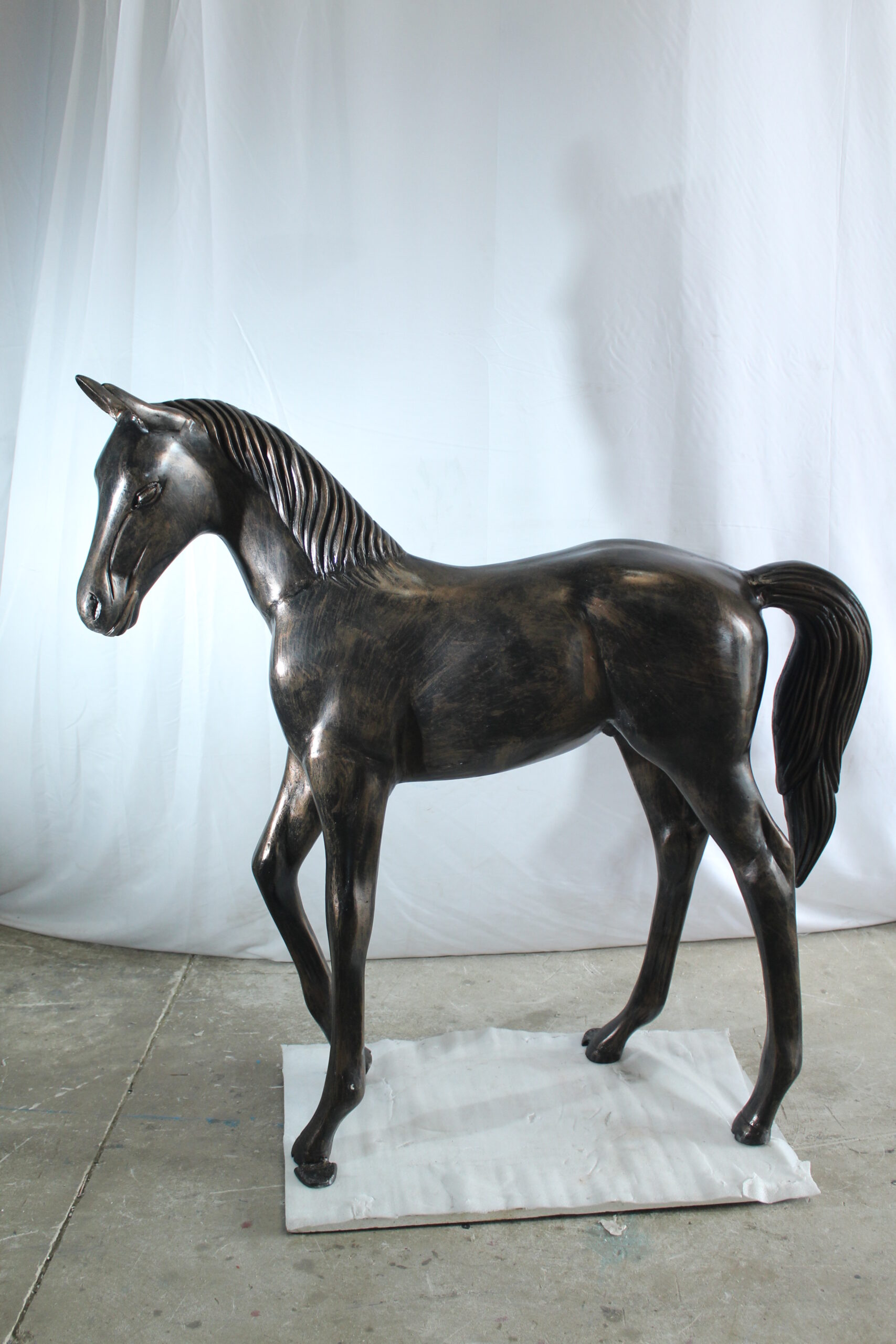 Nifao Life Size Aluminum Arabian Colt Horse Statue for Decoration – Garden Outdoor Decor Sculpture, 50"L x 15"W x 52"H