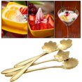 thumbnail image 4 of Juego de cucharas de flores de 8 piezas, cucharas de té reutilizables de acero inoxidable Cuchara agitadora Cuchara de café Cuchara mezcladora Vajilla para fiesta de té Longitud: 4.9 pulgadas Oro Jormftte HMHZ1068-1, 4 of 7