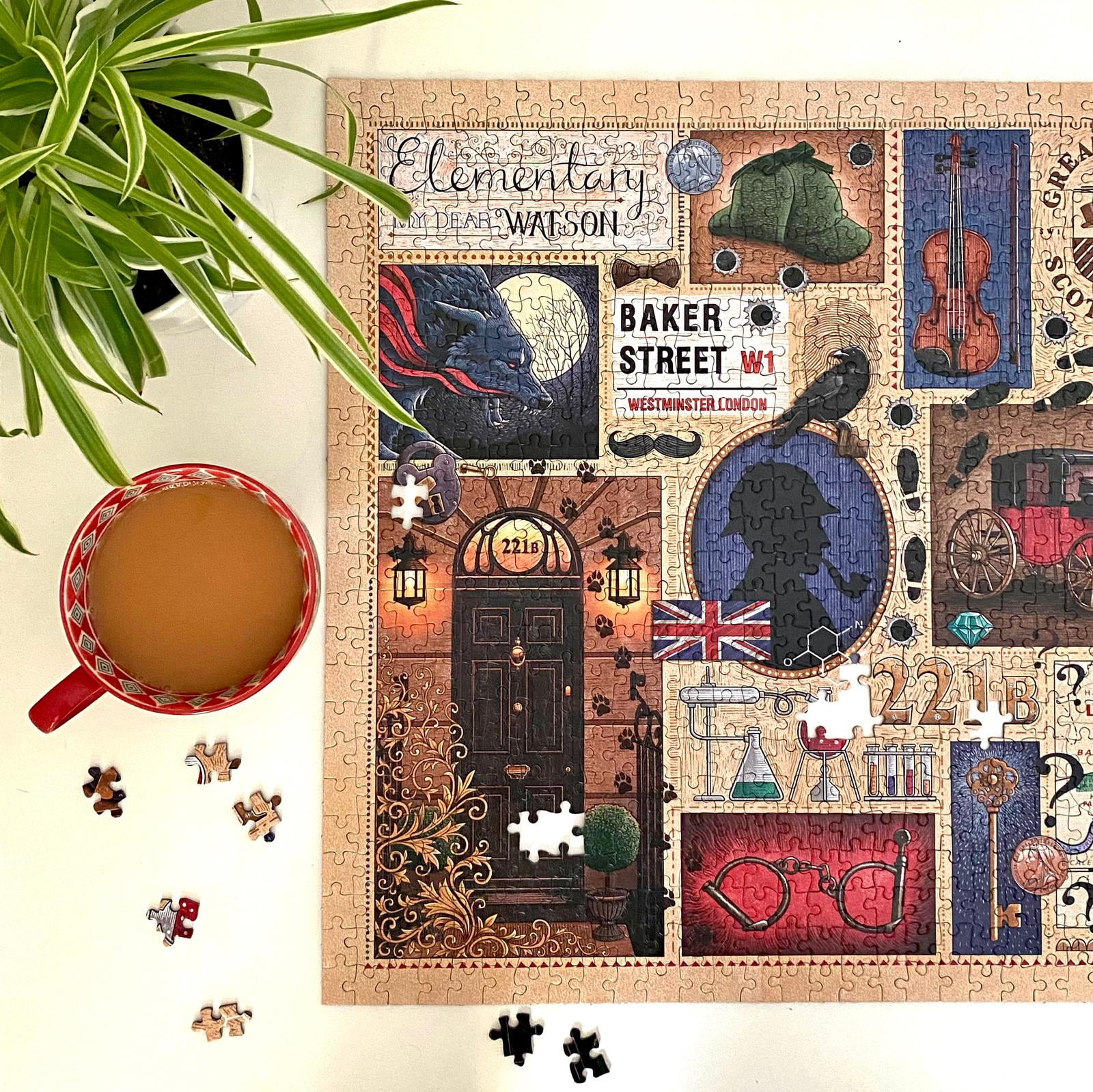Gibsons Games Sherlock Holmes 1000 Piece Jigsaw Puzzle 27"x19" 12+ Years