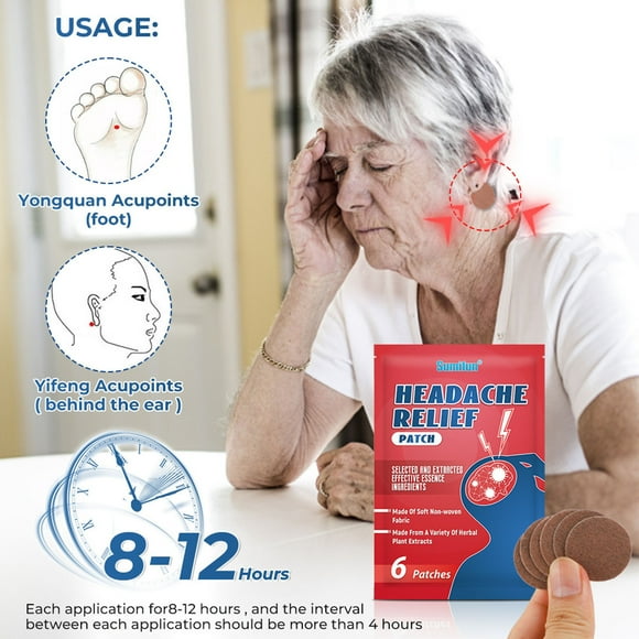 Clearance Items! Headache Relief Patch - Headache Topical -, Chemical Bio-Frequency Patch - Boosts Natural Pain Relief Headache Deal of the Day!